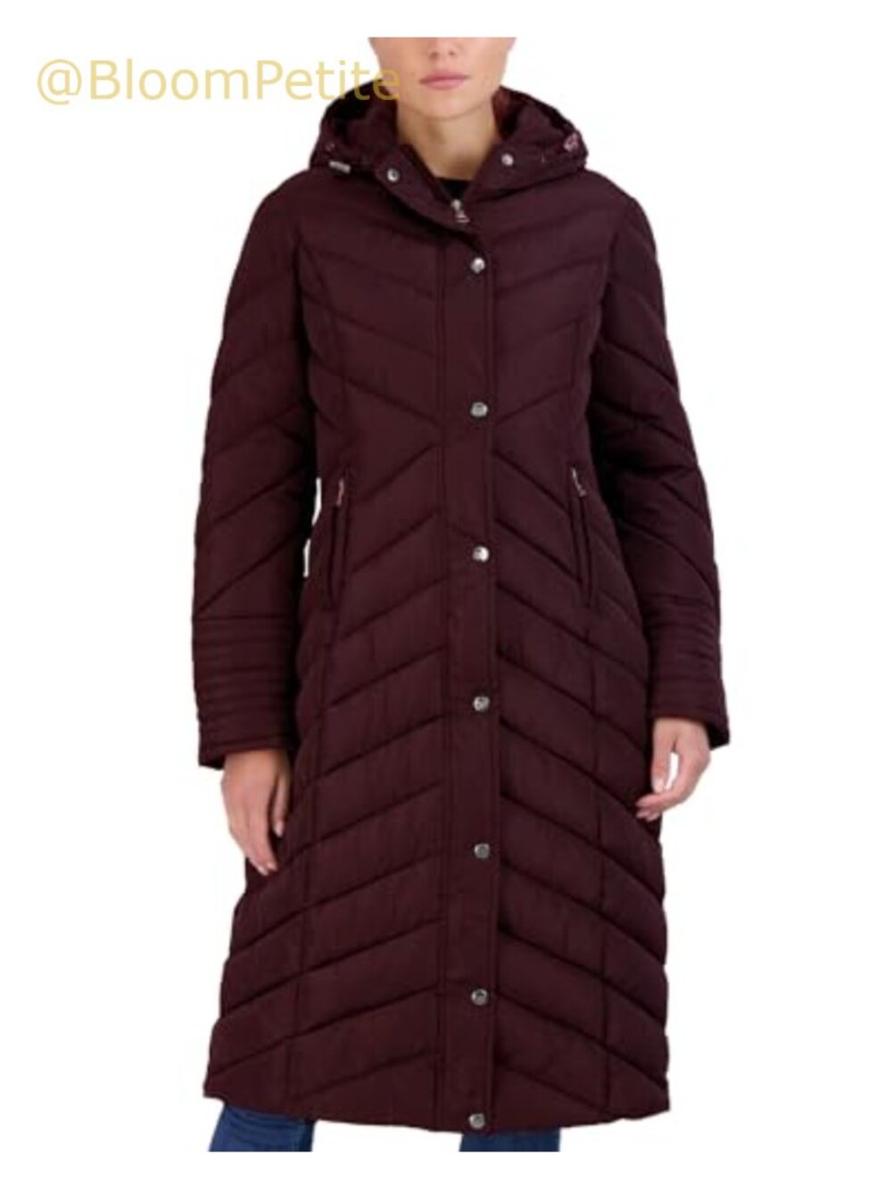 Womens Long Quilted Maxi Puffer Coat Hooded Winter Jacket